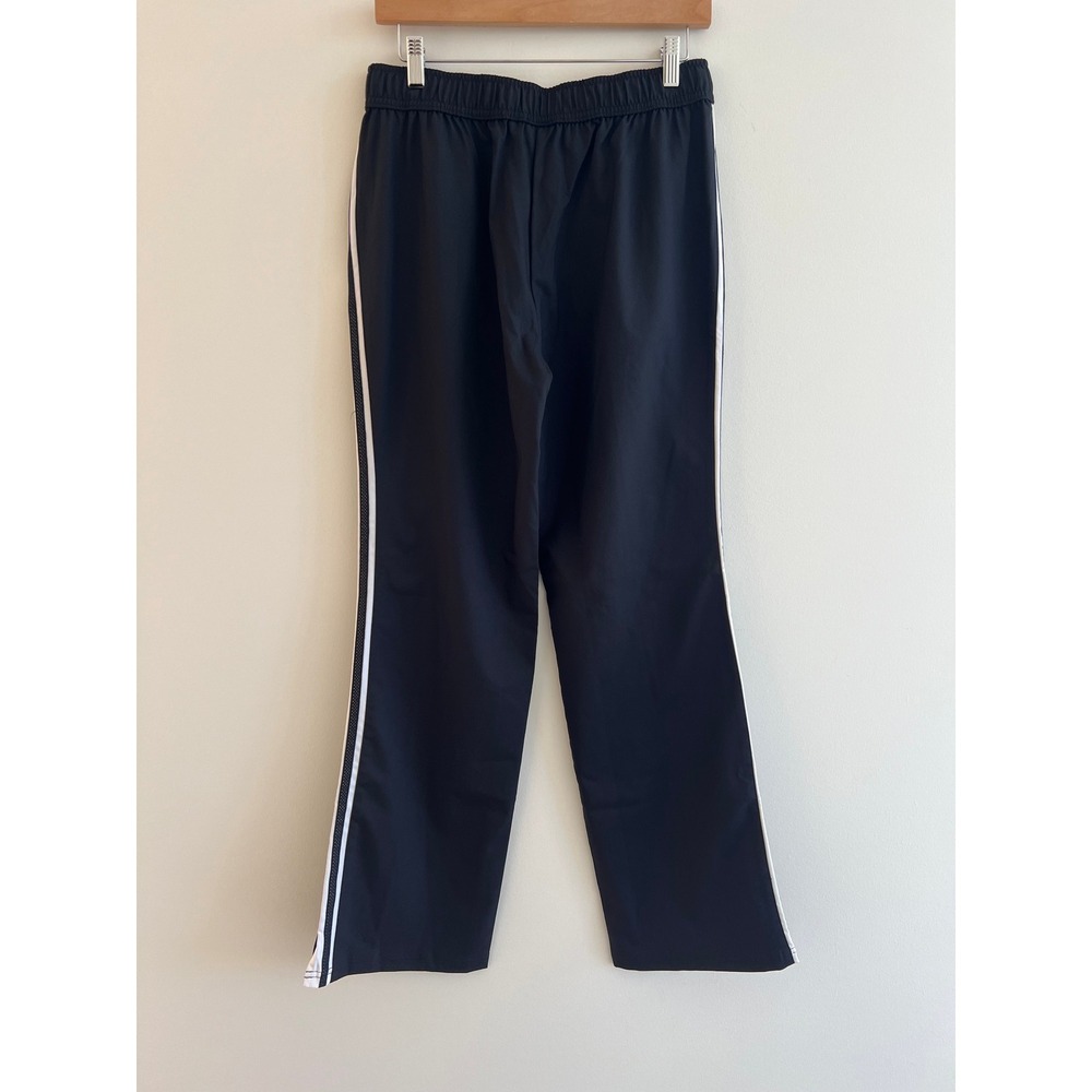Black Side Stripe Track Pants M Y2K Gorpcore Athleisure Drawstring Straight Leg - Picture 6 of 7